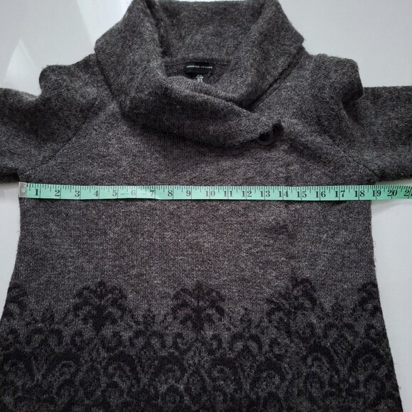 Adrienne Vittadini Grey Wool Blend Shawl/Cardigan Sweater - Picture 10 of 10